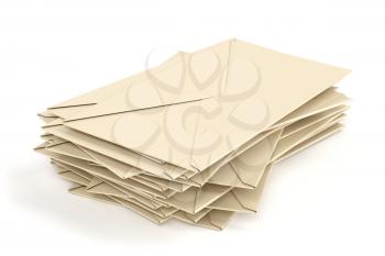 Group of envelopes on white background