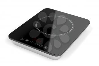 Induction cooktop on white background