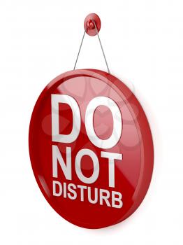 Do not disturb round signboard on white background