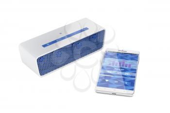 Playing music from smartphone on wireless portable speaker
