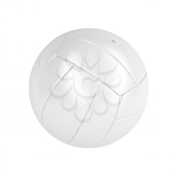 White leather volleyball ball isolated on white background 