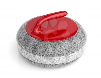 Curling stone on white background