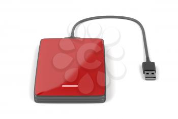 External hard drive on white background