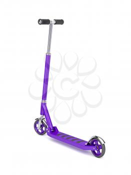 Push scooter on white background 