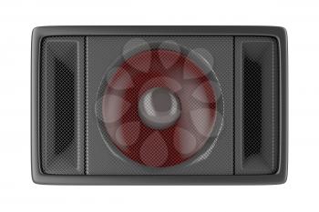 Front view of loudspeaker, isolated on white background 