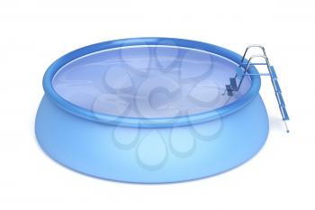 Portable swimming pool on white background 