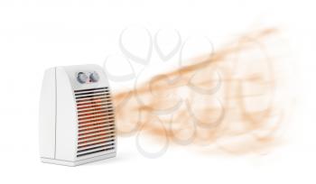 Fan heater blowing hot air