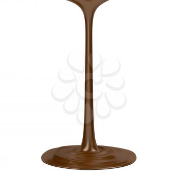 Melted chocolate on white background 
