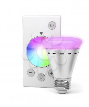 Color changing LED light bulb and remote control 