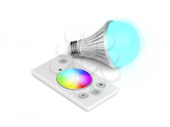 Remote control and color changing LED light bulb