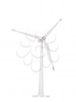 3D illustration of spinning wind turbine