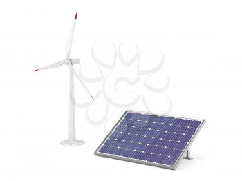 Solar panel and wind turbine for generating clean electricity 