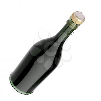 Sparkling wine bottle isolated on white background
