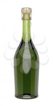 Bottle of champagne isolated on white background 