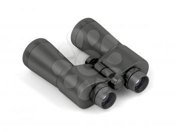 Binoculars on white background, 3D illustration
