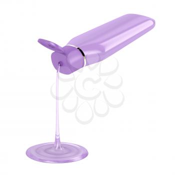 Pouring shampoo or other liquid from the bottle, 3D illustration
