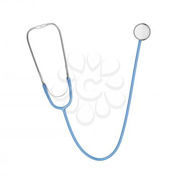 Blue medical stethoscope isolated on white background