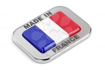 Silver badge Made in France with French flag