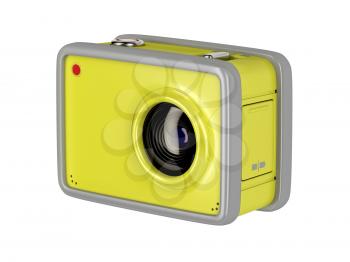 Action cam isolated on white background, 3D illustration