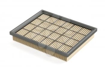 Car air filter on white background 