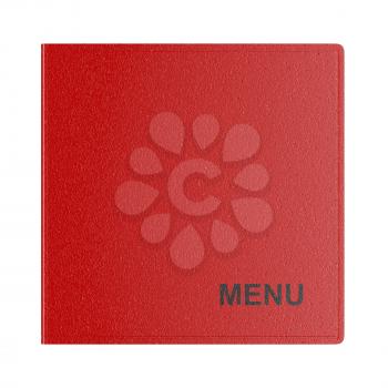 Red menu book isolated on white background 