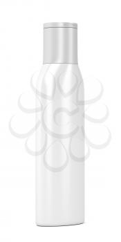 White plastic bottle for cosmetic products, 3D illustration