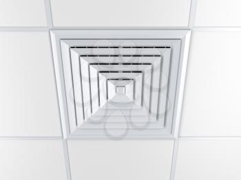 Air vent on a ceiling, 3D illustration