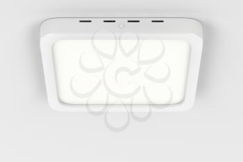 Square led panel on the ceiling