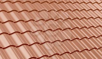 Red clay roof tiles for background 