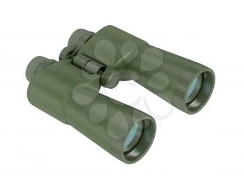 Military binoculars isolated on white background