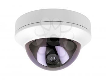 Dome surveillance camera isolated on white background