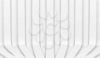 Abstract background with white plastic stripes, front view
