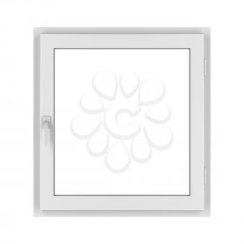 PVC window isolated on white background, front view