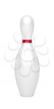 Ten-pin bowling pin on white background