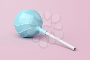 Wrapped lollipop on pink background, 3D illustration