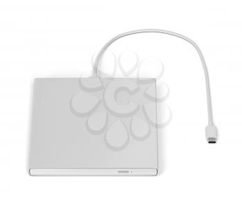 External optical disc drive on white background