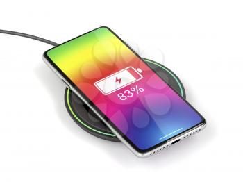 Charging the smartphone with wireless charger