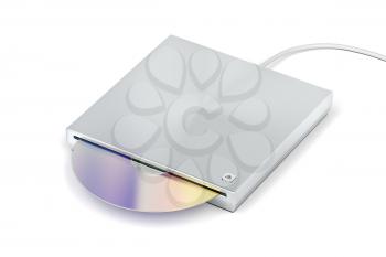 Slot-loading optical disc drive on white background