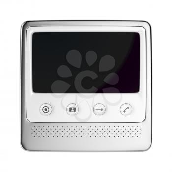 Front view of video door phone, isolated on white background