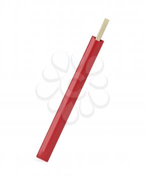 Disposable wooden chopsticks on white background 