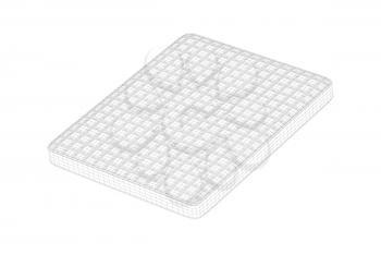 3d wire-frame model of mattress