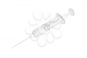 3D wireframe model of syringe