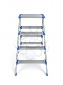 Small aluminum ladder on white background