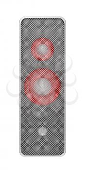 Front view of loudspeaker, isolated on white background