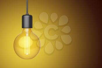 Decorative LED light bulb on warm background