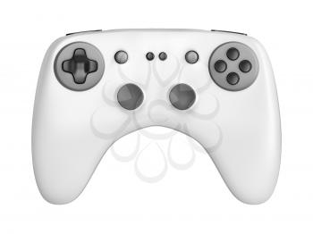 Front view of wireless game controller, isolated on white background