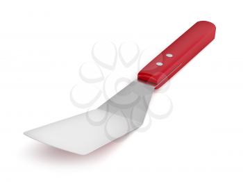 Red kitchen spatula on white background