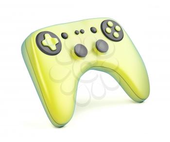 Colorful gaming controller on white background