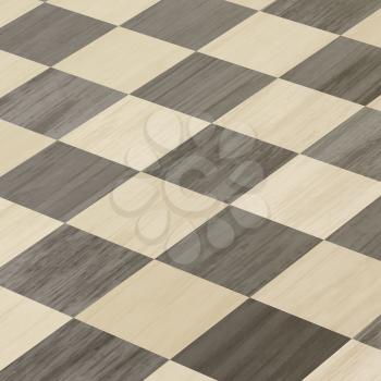 Close up image of wooden chess board
