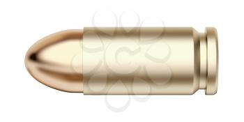 Pistol bullet isolated on white background